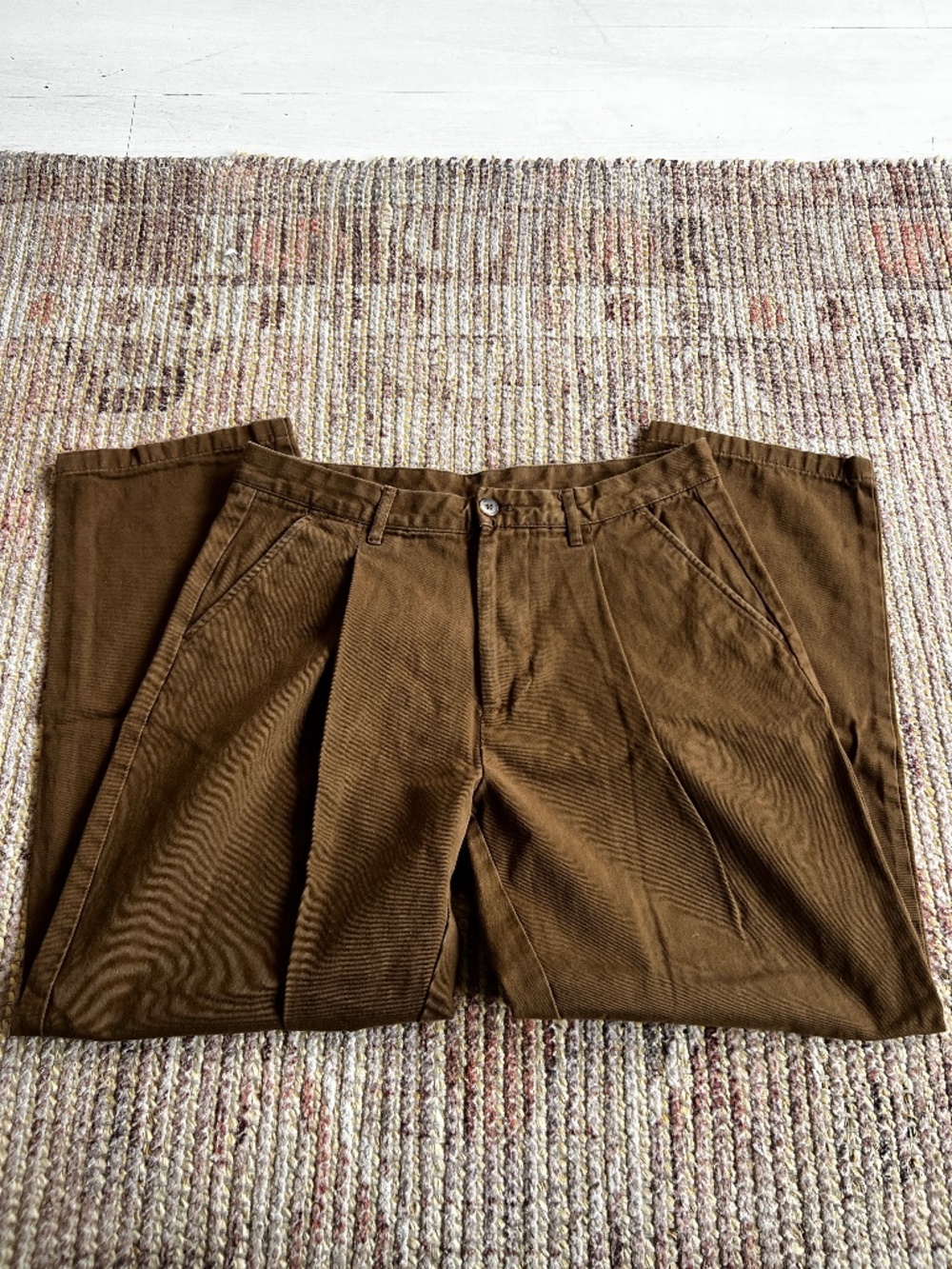 Zara Relaxed Fit Pleated Pants - Brown - 32